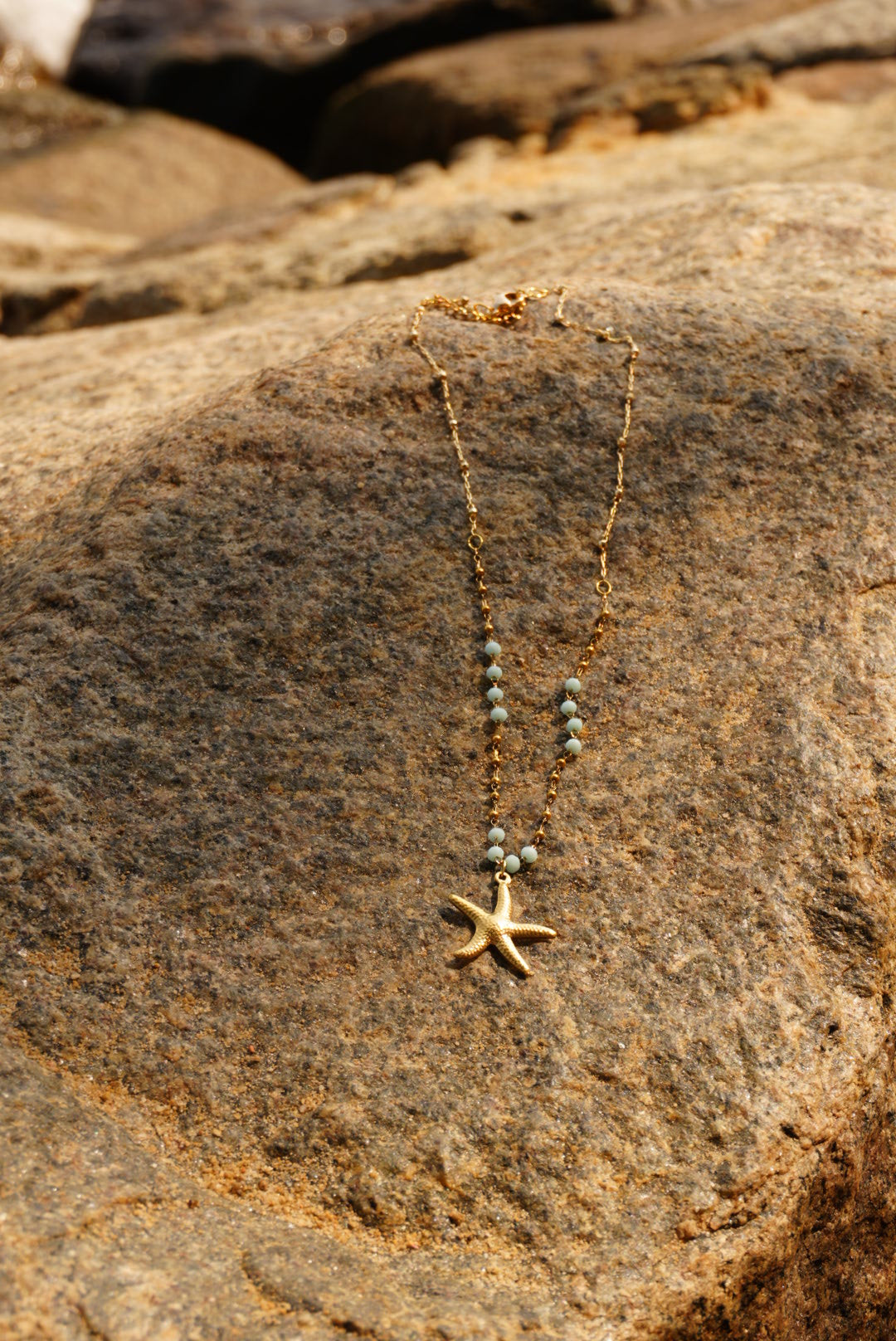 Blue beads Starfish Necklace