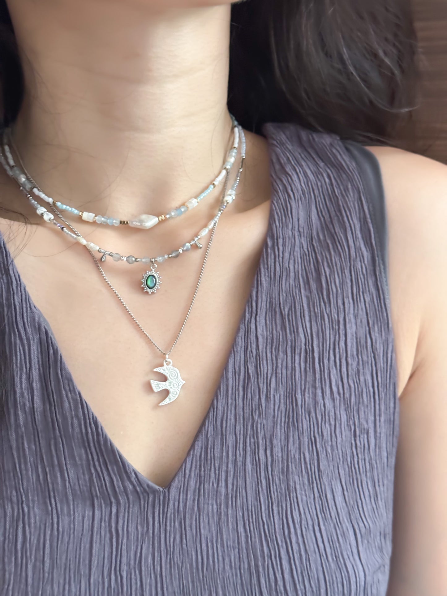 Selene’s Veil Necklaces in Silver
