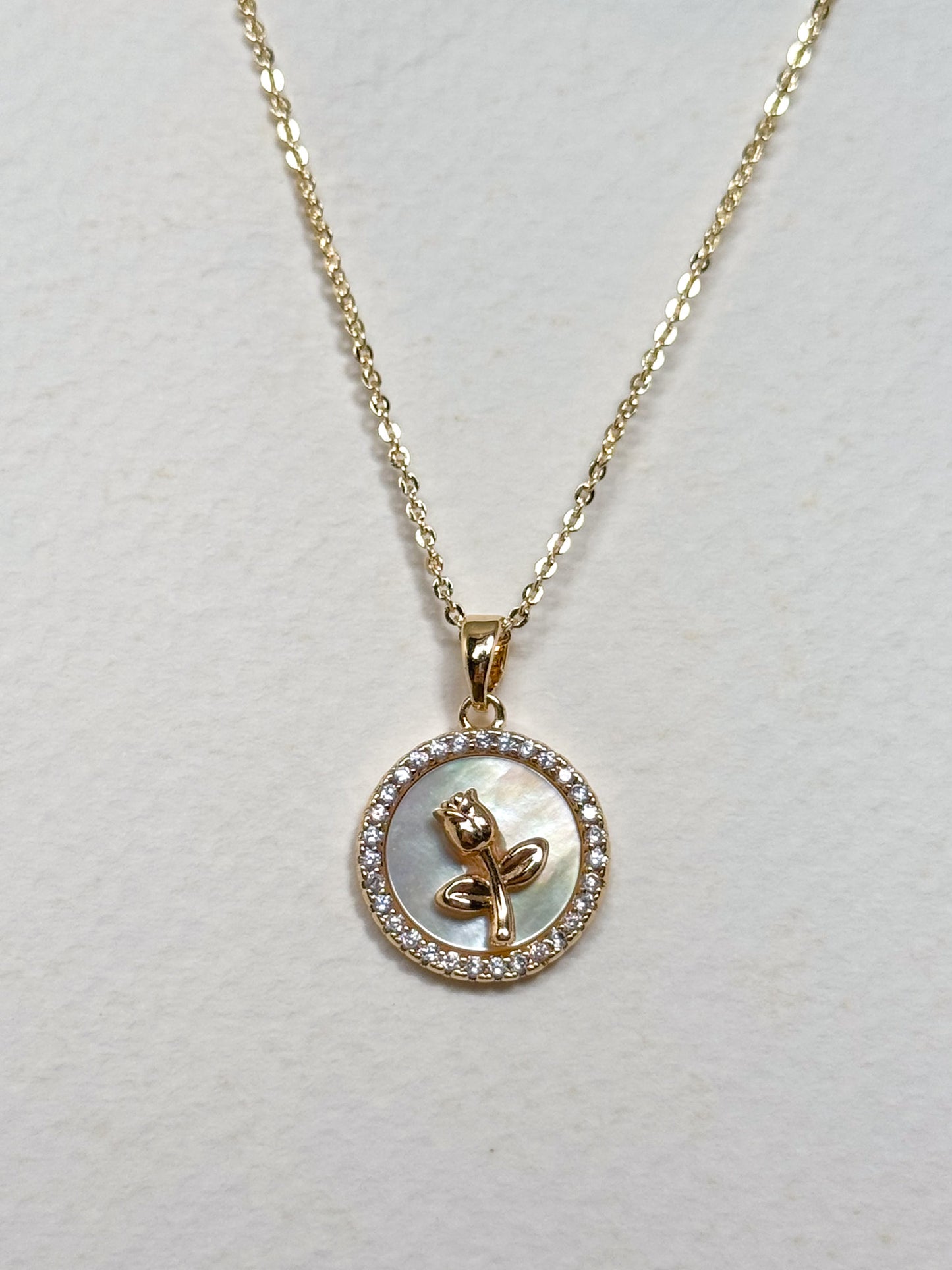Gold Mother of Pearl Necklace (multiple designs)