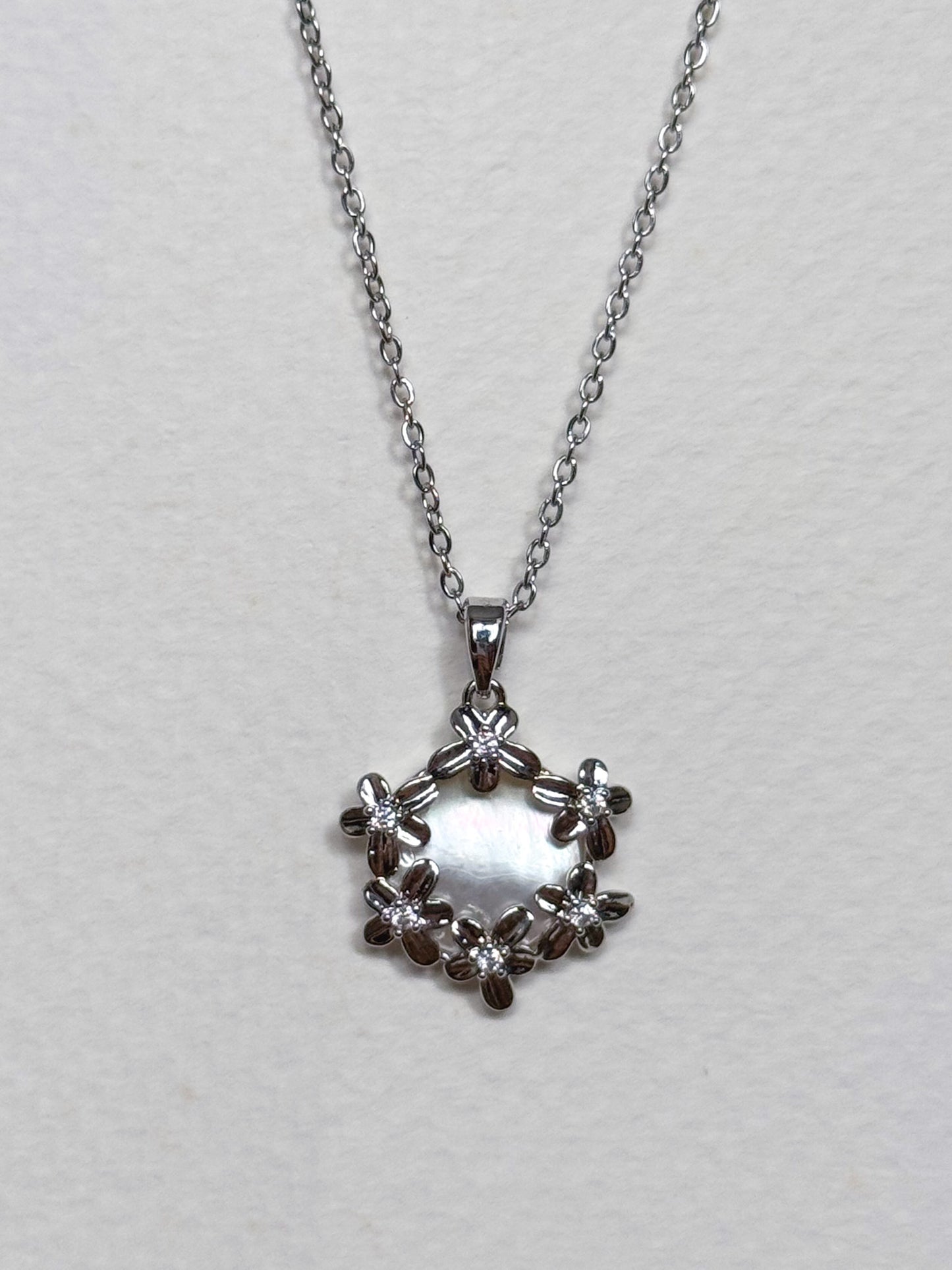 Silver Mother of Pearl Necklace (multiple designs)
