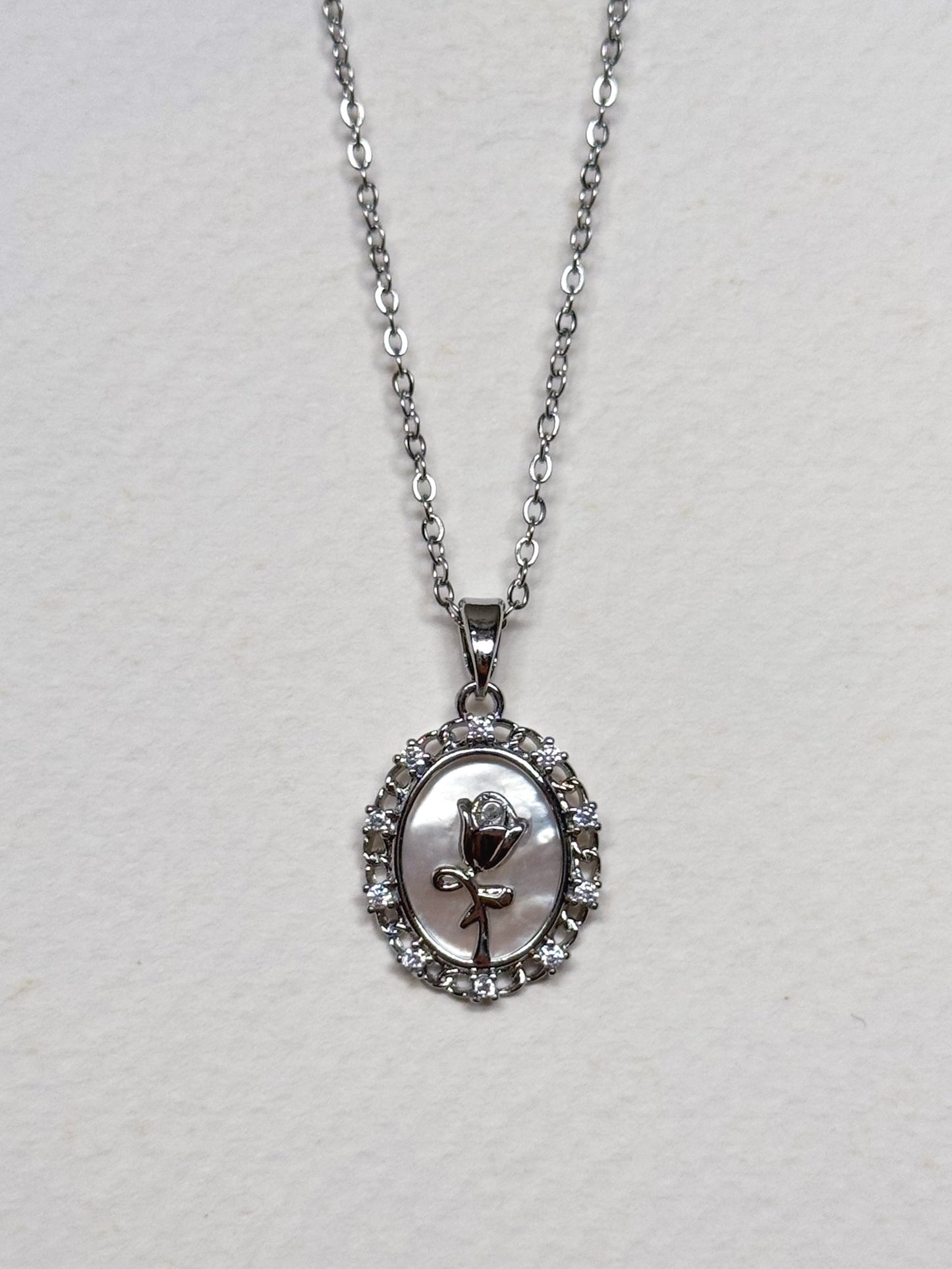 Silver Mother of Pearl Necklace (multiple designs)