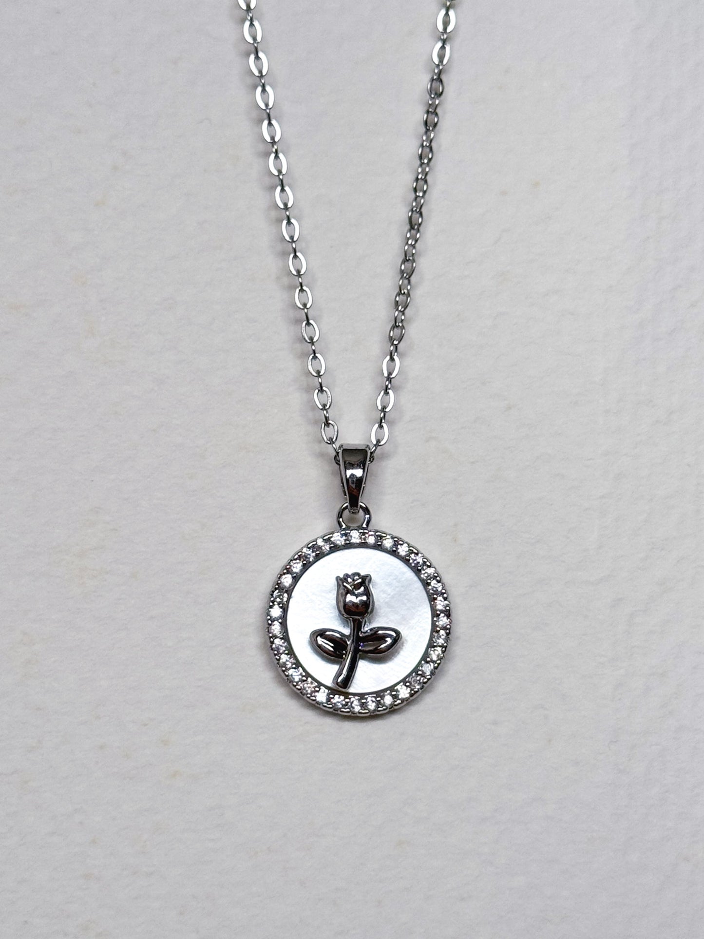Silver Mother of Pearl Necklace (multiple designs)