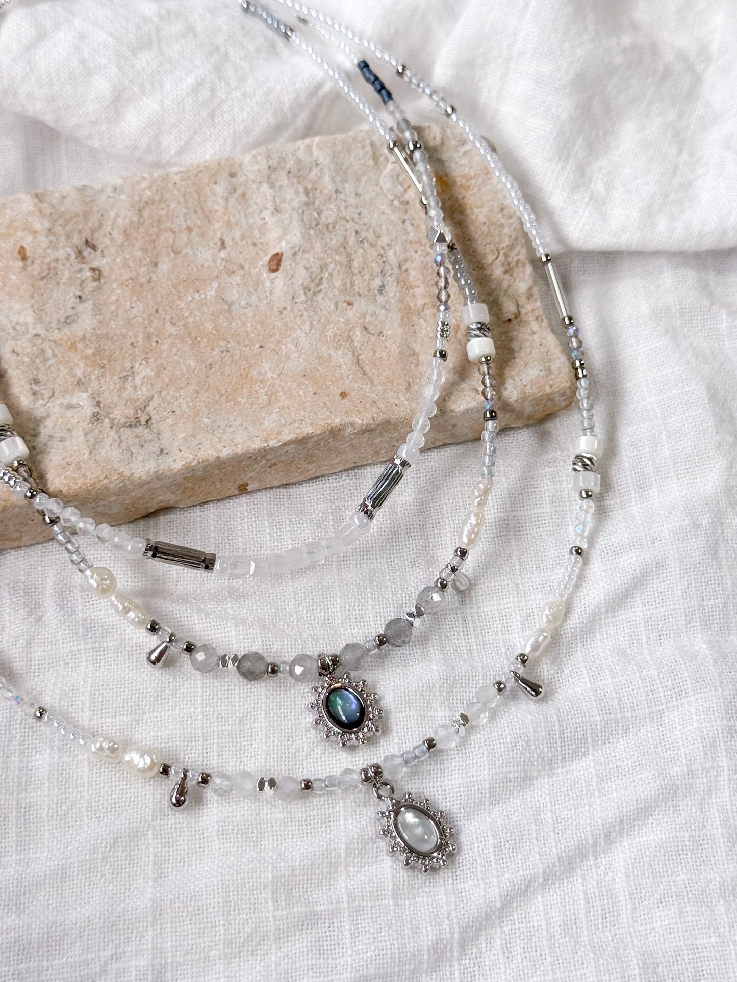 Selene’s Veil Necklaces in Silver