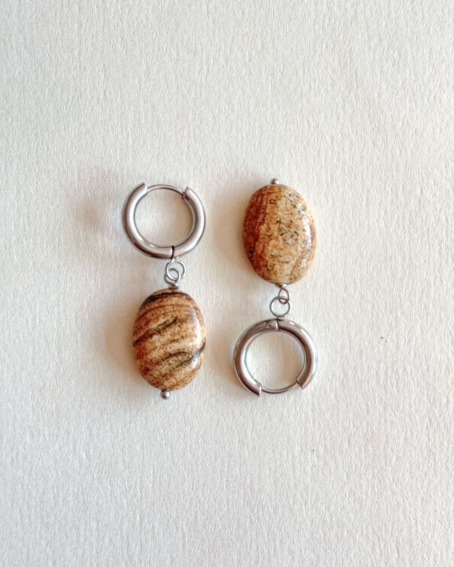 Picture Jasper Stone Earrings