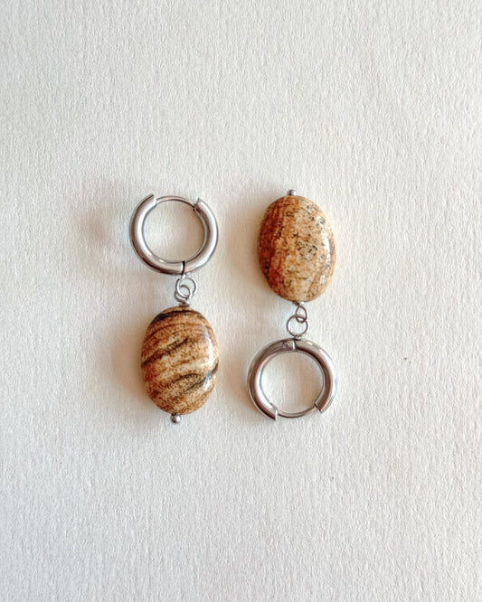 Picture Jasper Stone Earrings