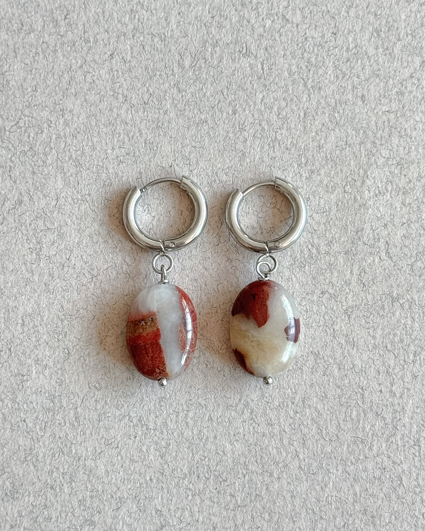 Red snakeskin Jasper Stone Earrings