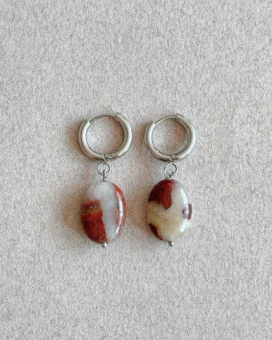 Red snakeskin Jasper Stone Earrings
