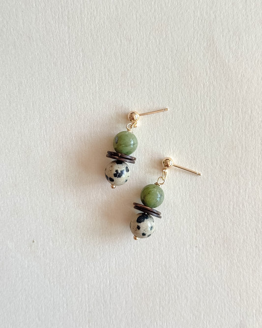Coconut Dalmatian Earrings