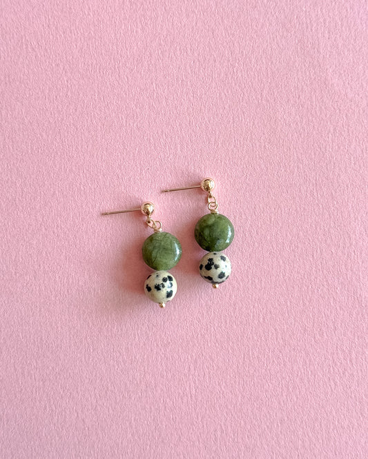 Dalmatian & Unakite Earrings