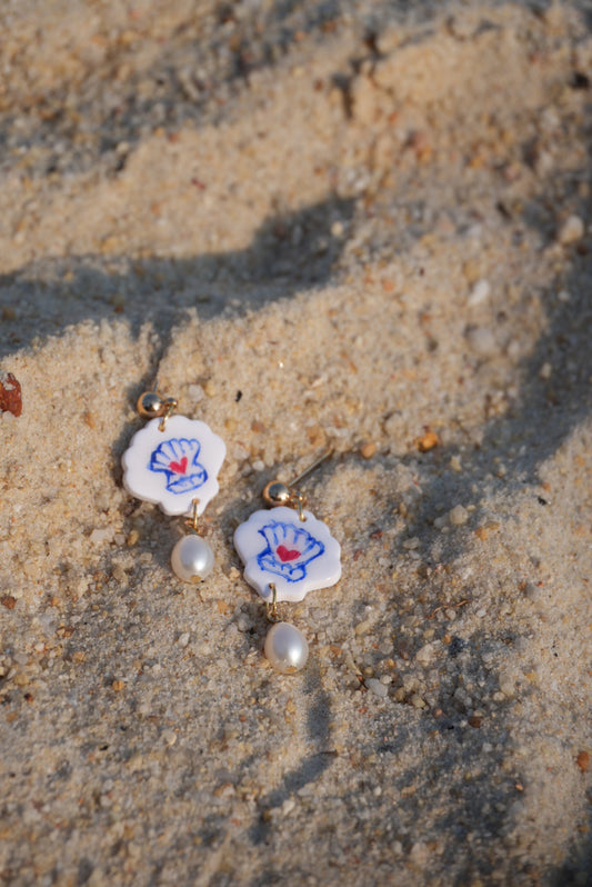 Hand Painted Beach Earrings