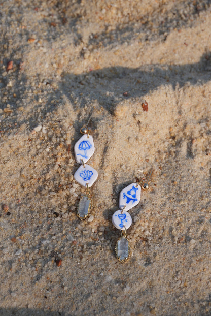 Hand Painted Beach Earrings