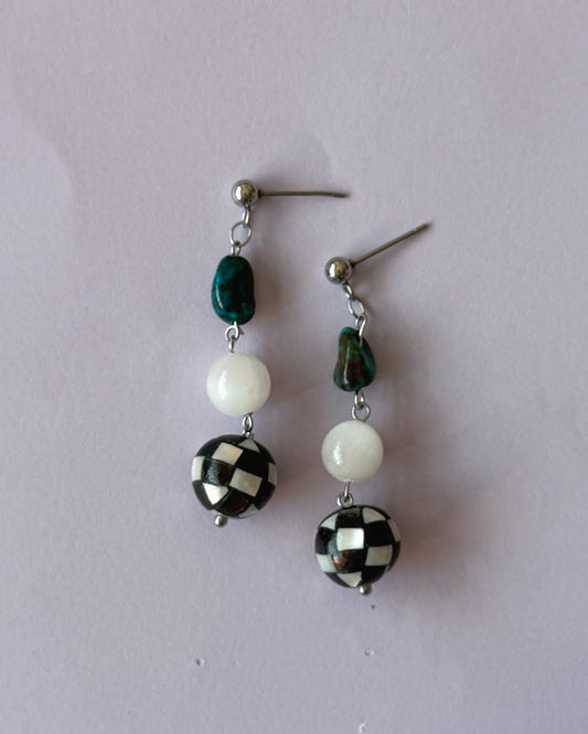 Minty Checkeredboard Earrings