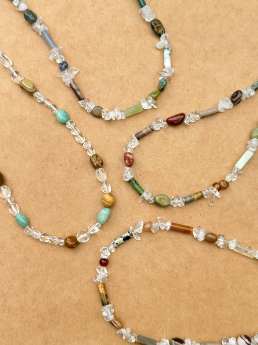 Glistening Clear Wave Necklace (4 colors)