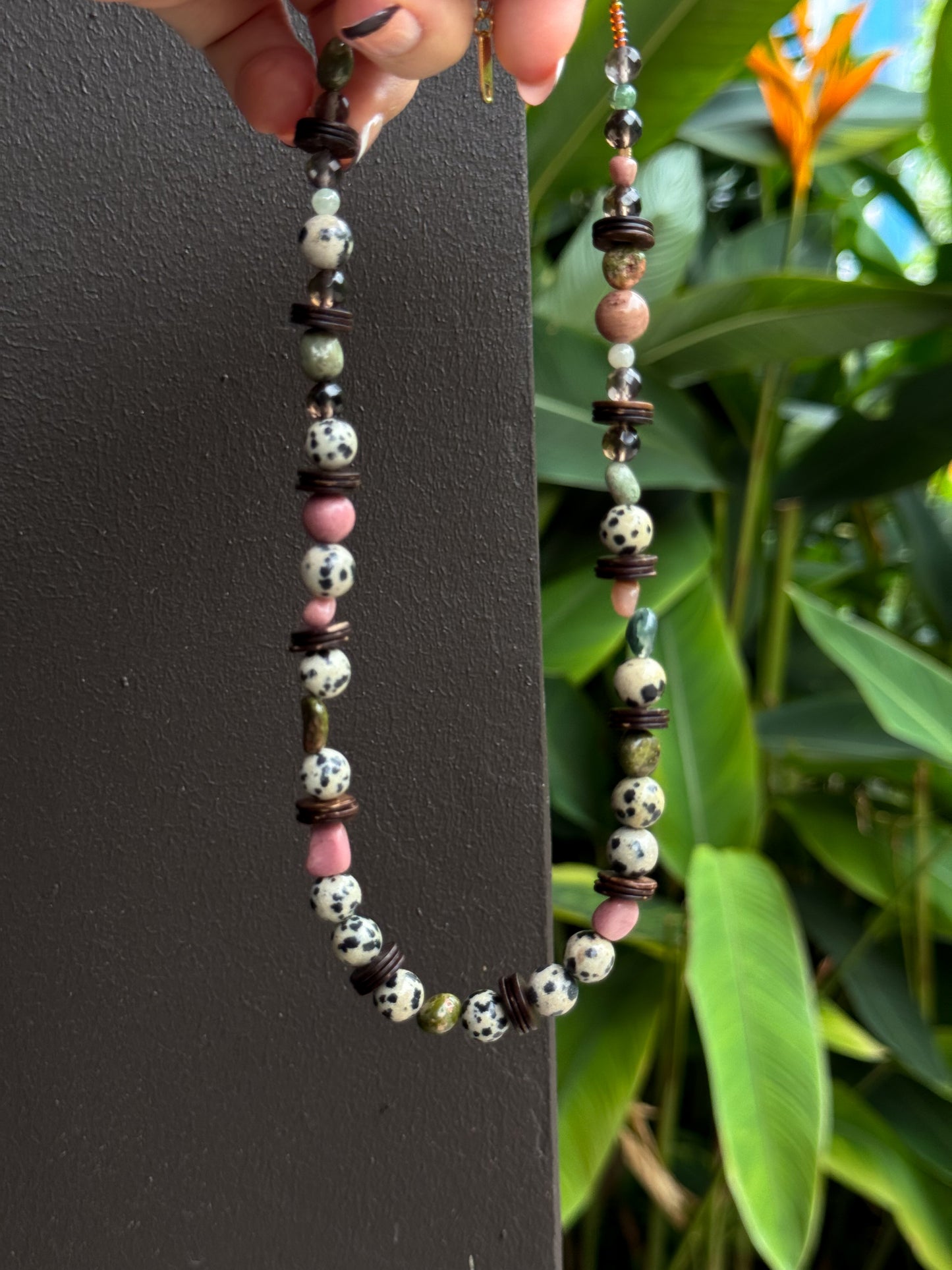 Dalmatian & Rose Necklace