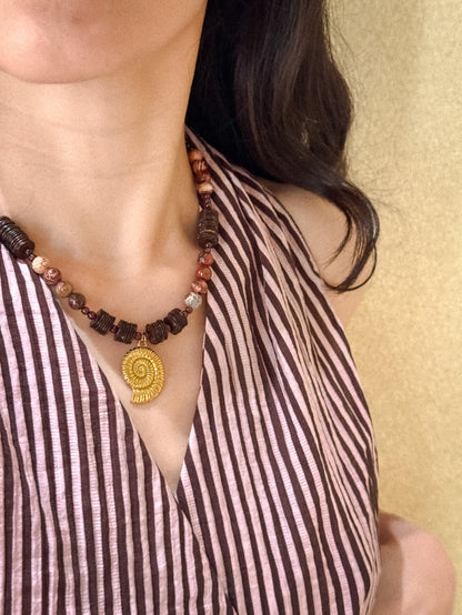Garnet & Coconut Coast Necklace