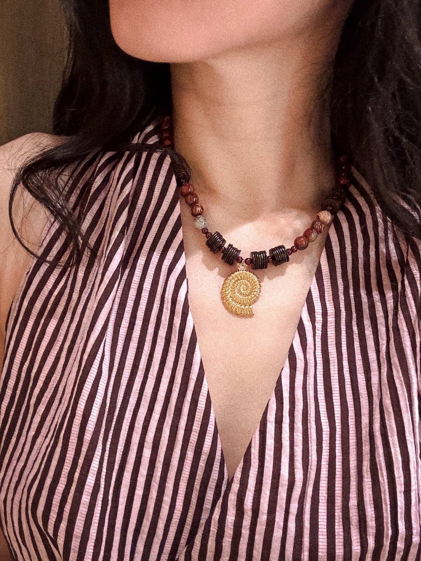 Garnet & Coconut Coast Necklace