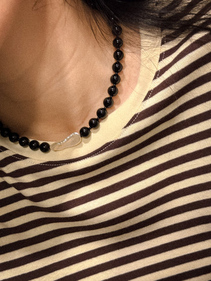 Miya Necklace - Black agate