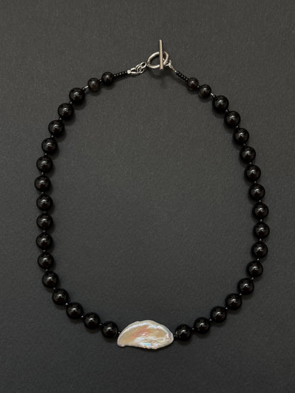 Miya Necklace - Black agate