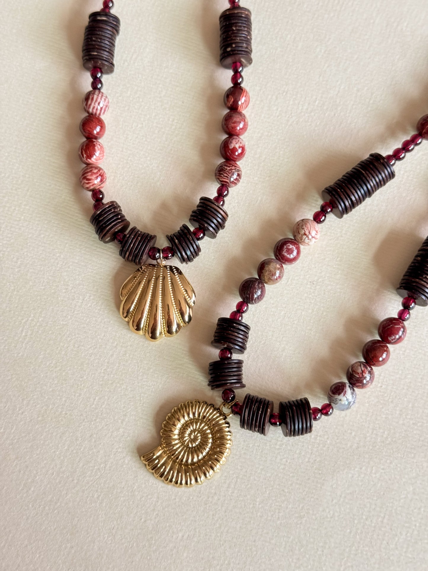 Garnet & Coconut Coast Necklace