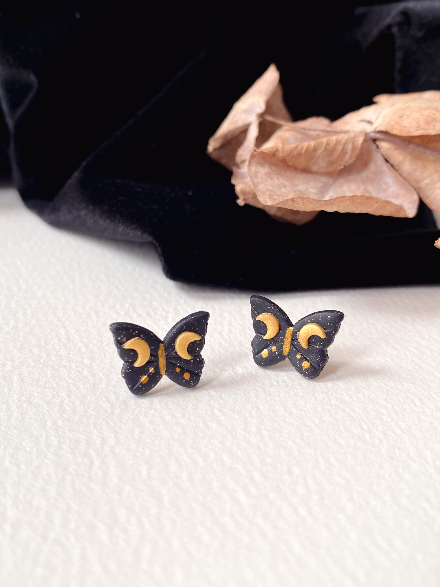 Midnight Butterfly Studs