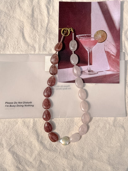 Quartz Hearts Necklace