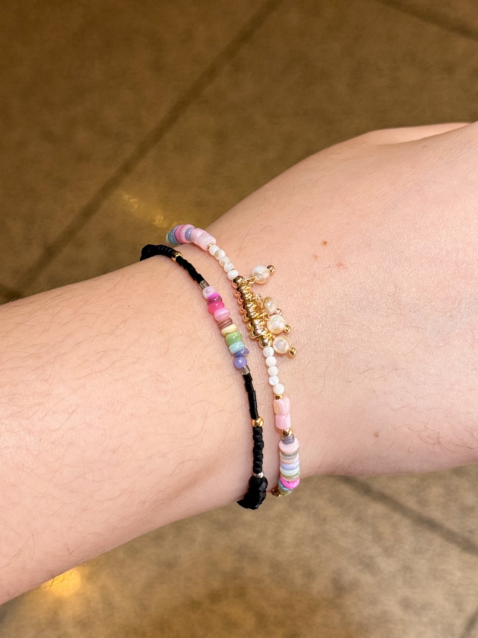 Joie black beaded necklace & bracelet