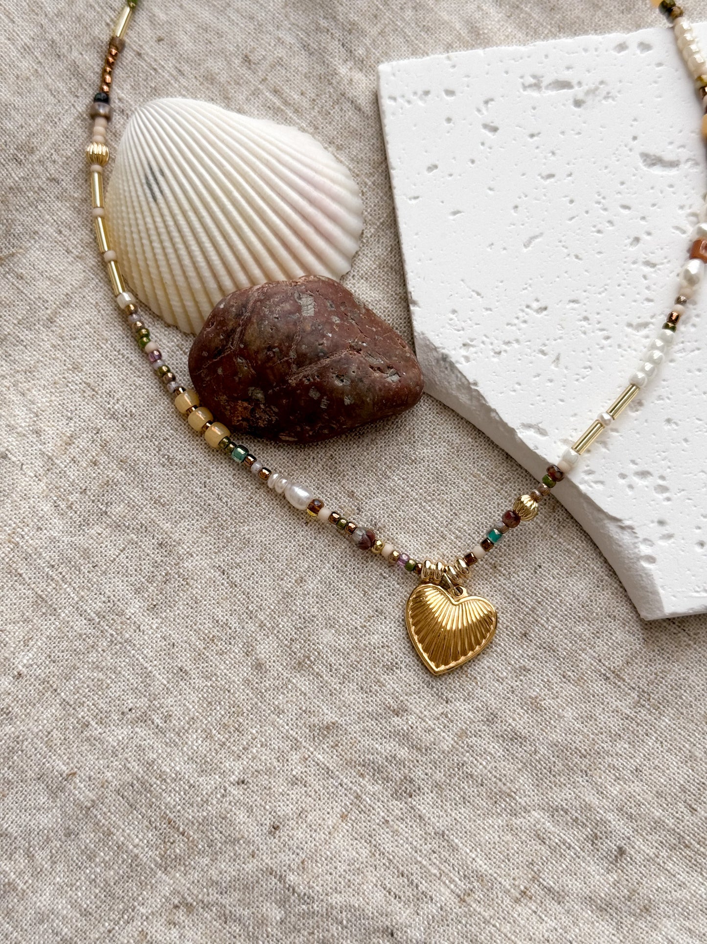 Juliette vintage heart beaded necklace