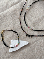 Load image into Gallery viewer, Joie black beaded necklace &amp; bracelet
