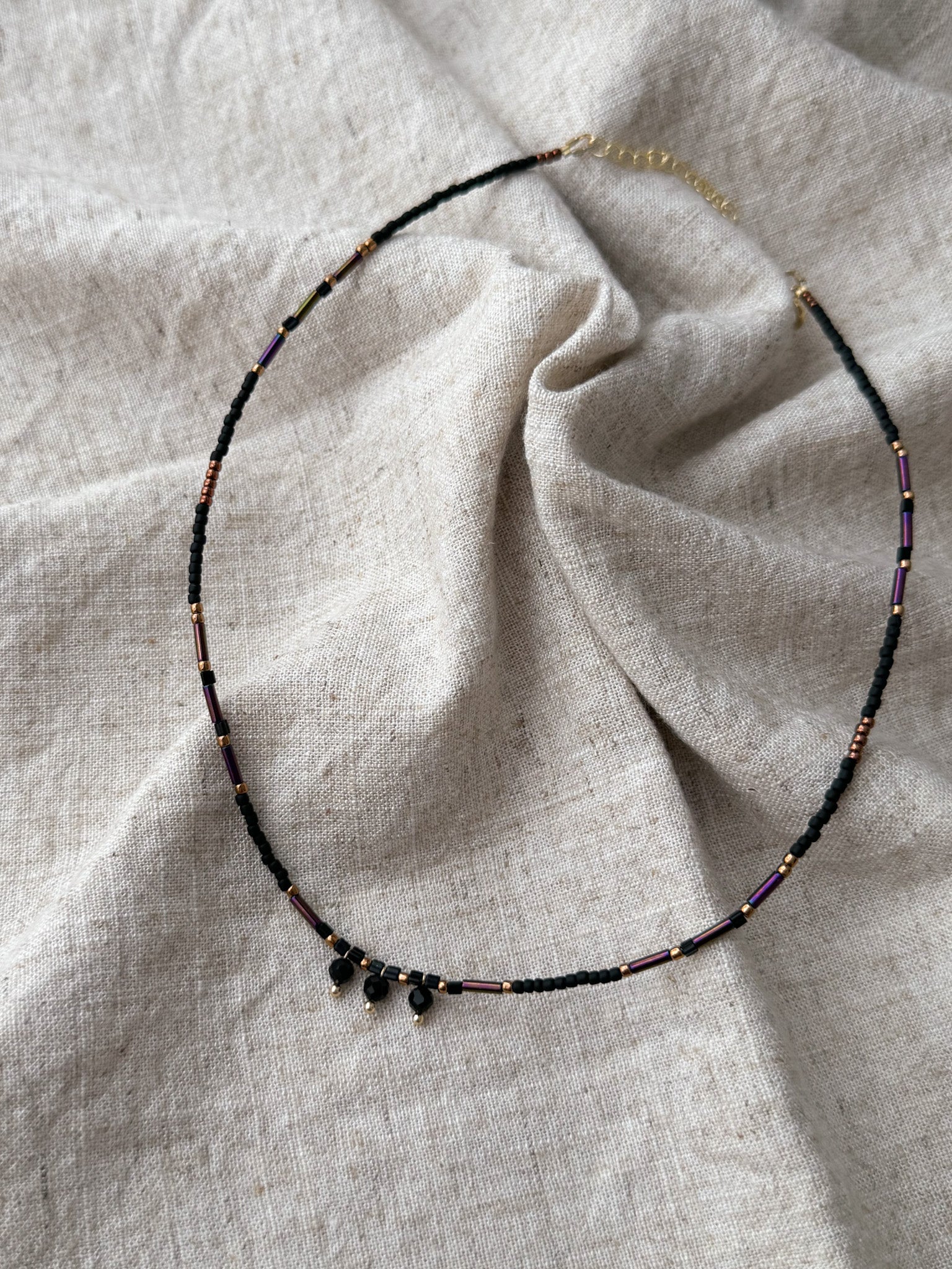 Joie black beaded necklace & bracelet