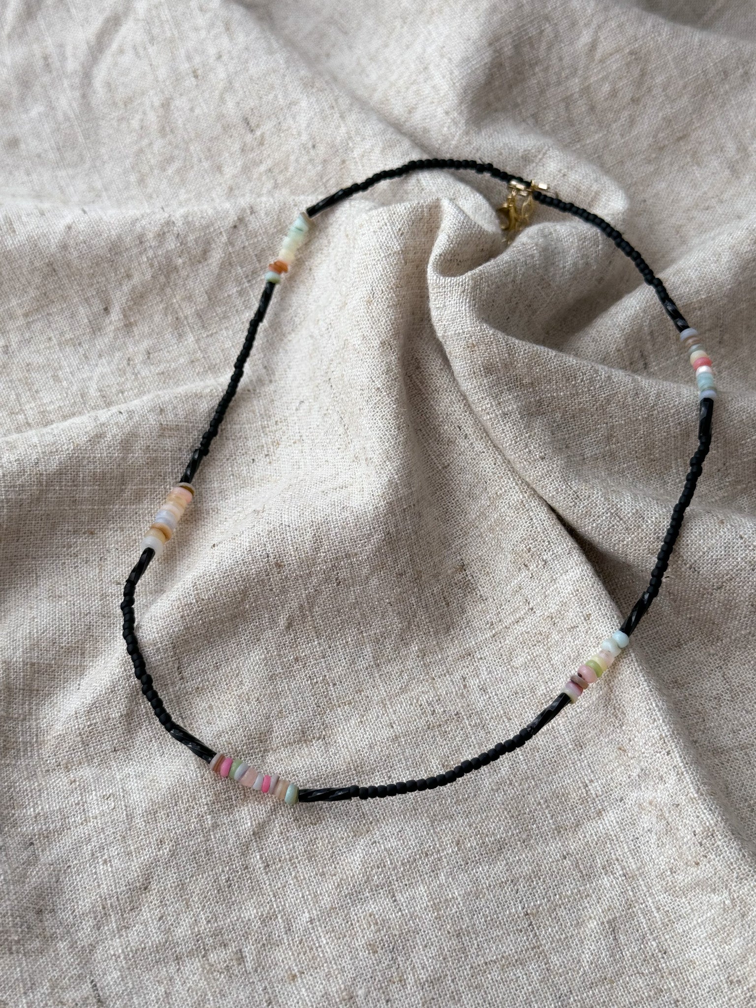 Joie black beaded necklace & bracelet