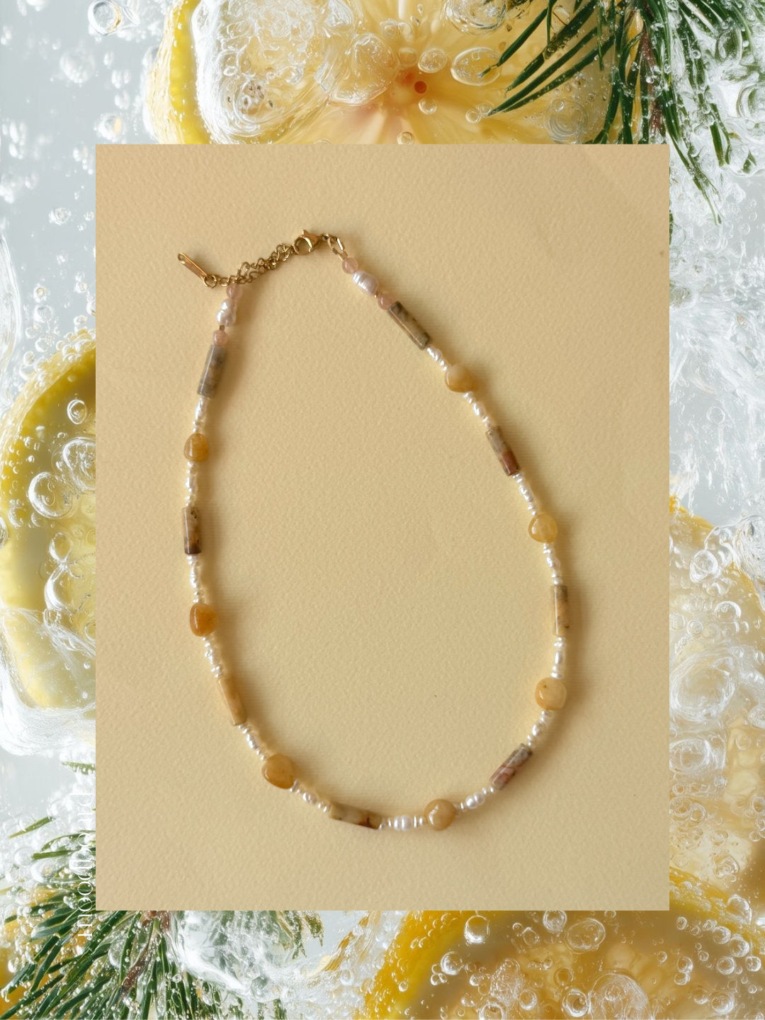 Earth Citrine Pearl Necklace