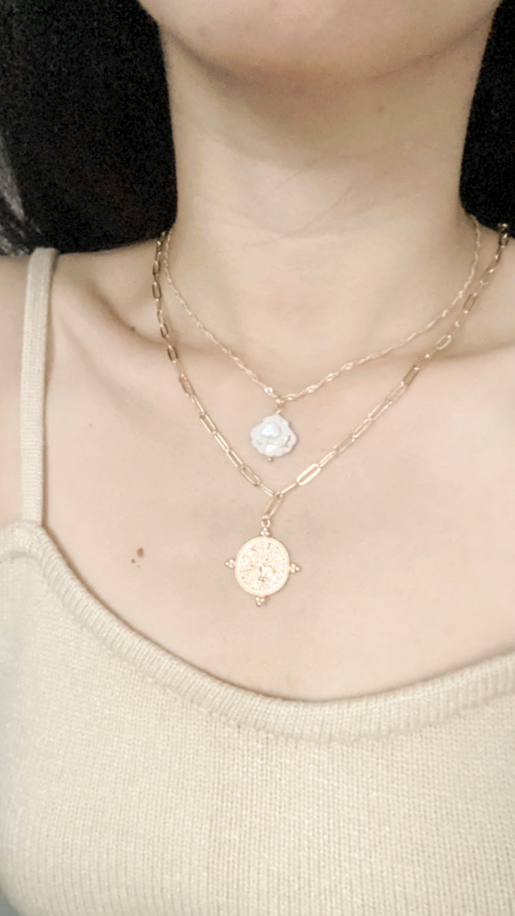 14K Gold-Plated Coin Necklace