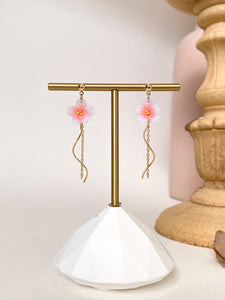 Translucent Sakura Wave Drop Earrings