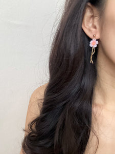 Translucent Sakura Wave Drop Earrings