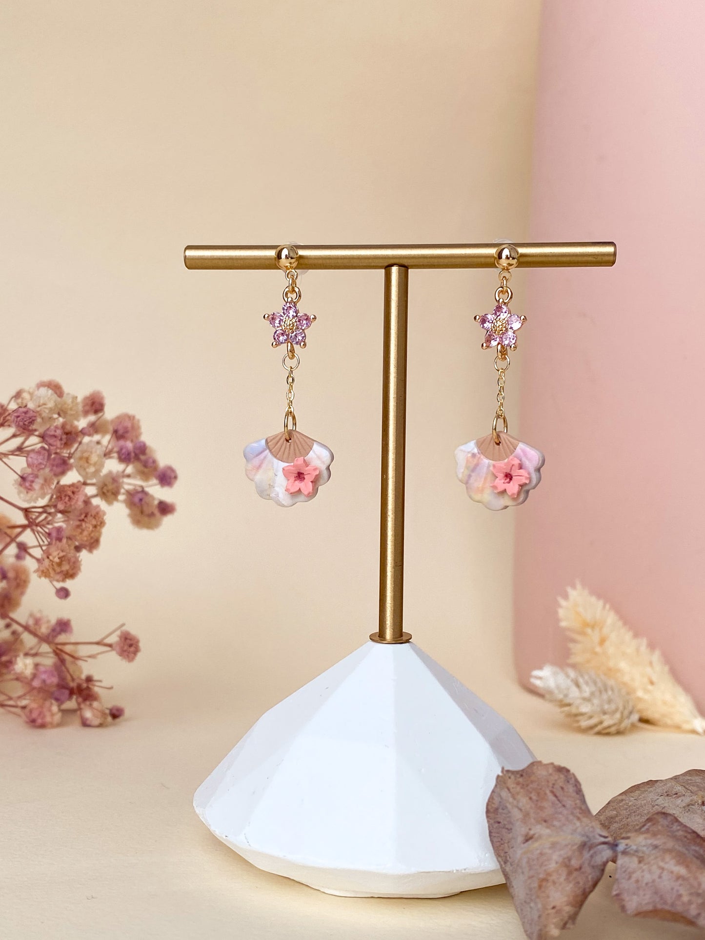 Huar - Plum Blossom Fan Earrings