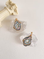 Load image into Gallery viewer, Emerald Geode Earrings
