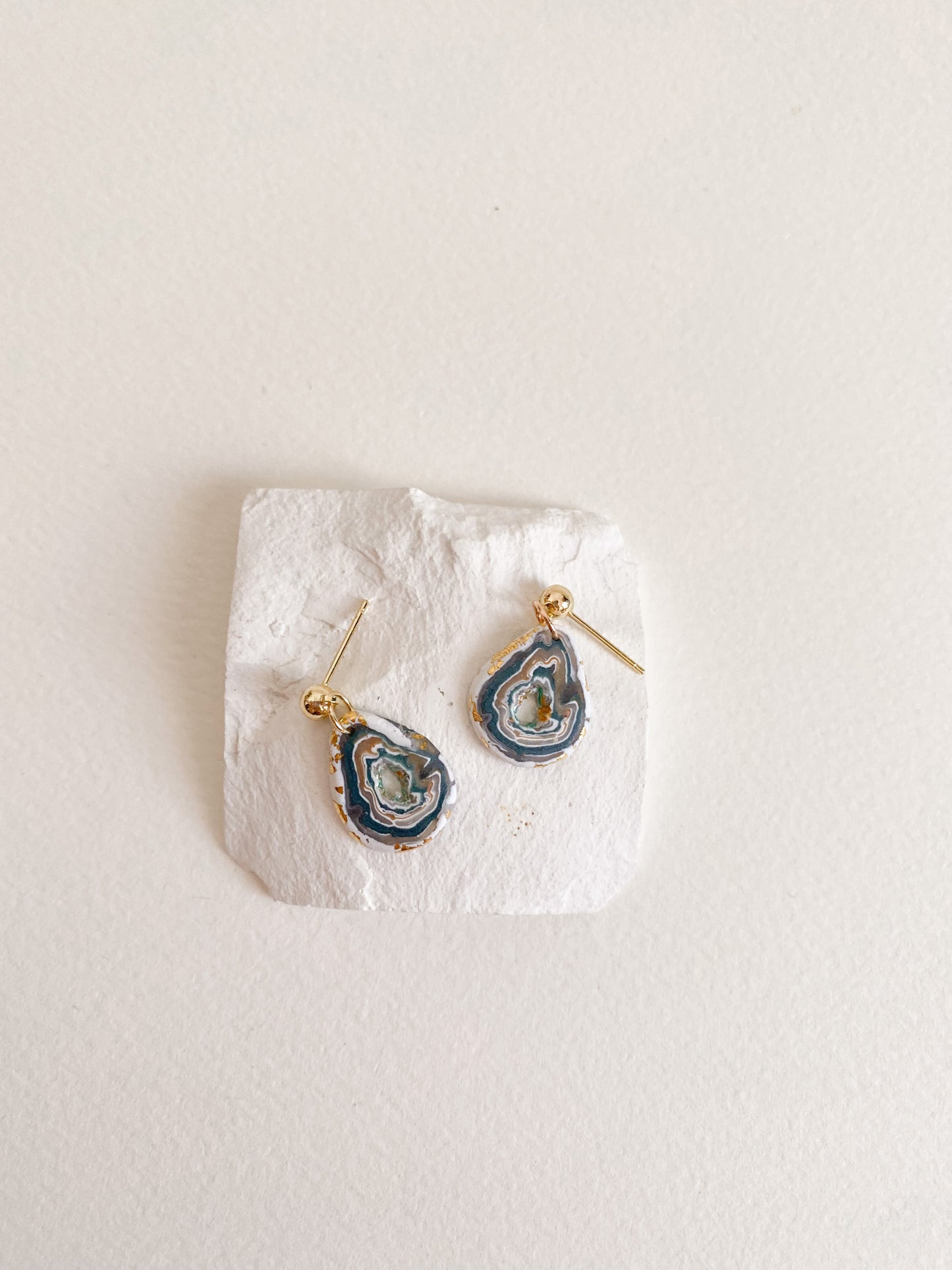 Emerald Geode Earrings