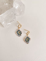 Load image into Gallery viewer, Emerald Geode Earrings
