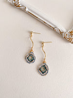 Load image into Gallery viewer, Emerald Geode Earrings
