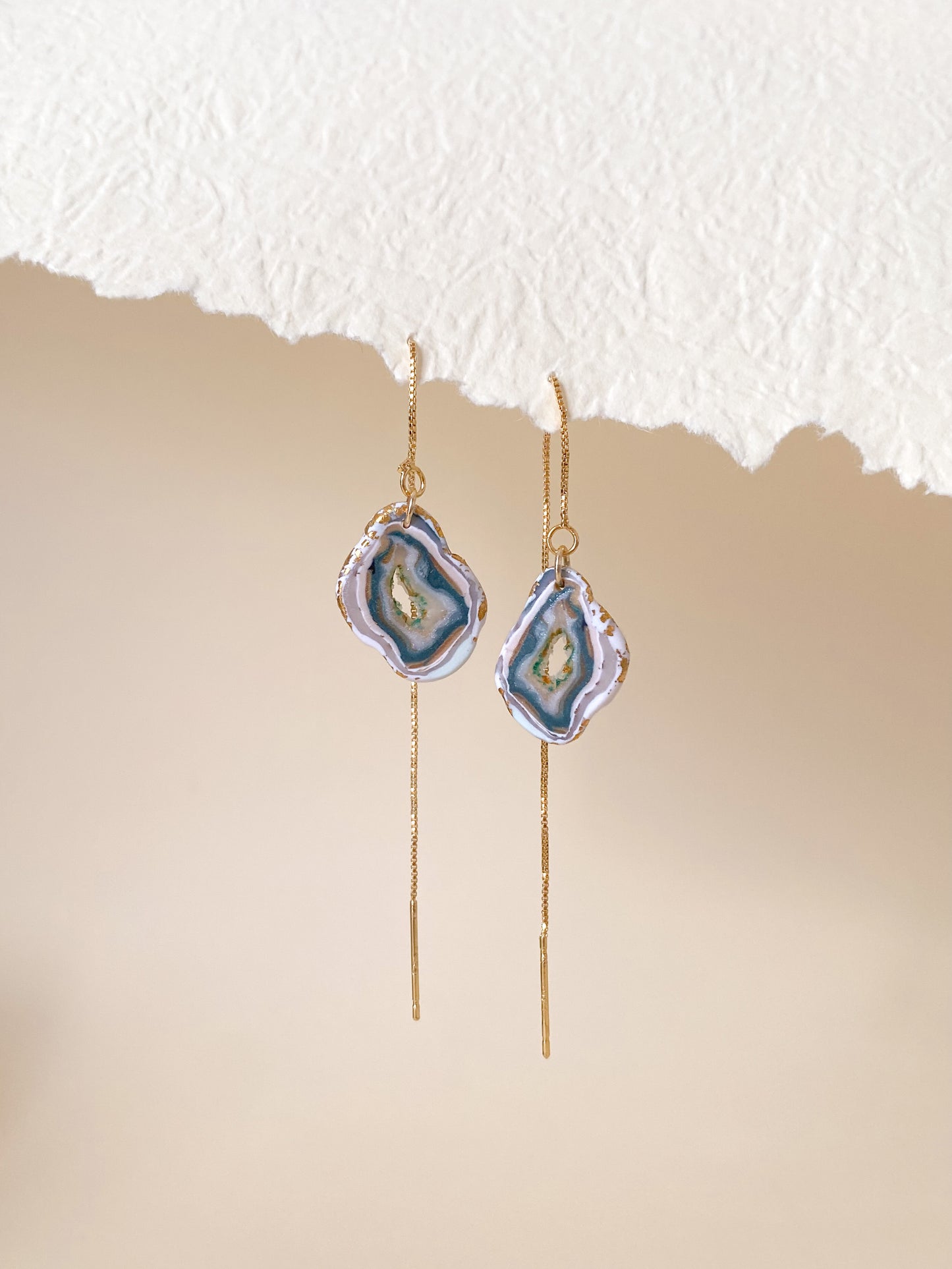 Emerald Geode Earrings