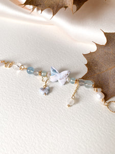 Serenity Gemstone Bracelet - Aquamarine, Moonstone, Labradorite, Lavender Amethyst, Pearl and Clear Quartz