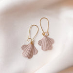 Load image into Gallery viewer, Dusty rose pearl flower petal earrings
