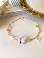 Load image into Gallery viewer, Chasing Butterflies Gemstone Bracelet - Citrine, Sunstone, Clear Topaz and pearl
