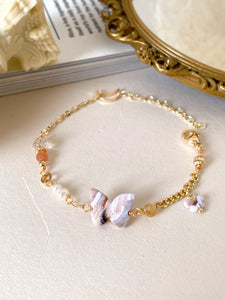 Chasing Butterflies Gemstone Bracelet - Citrine, Sunstone, Clear Topaz and pearl