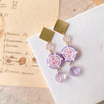 Load image into Gallery viewer, Purple Ombre Floral with Swarovski Crystal and Czech Beads
