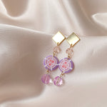 Load image into Gallery viewer, Purple Ombre Floral with Swarovski Crystal and Czech Beads
