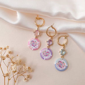 Crystal Heart Huggie Hoops