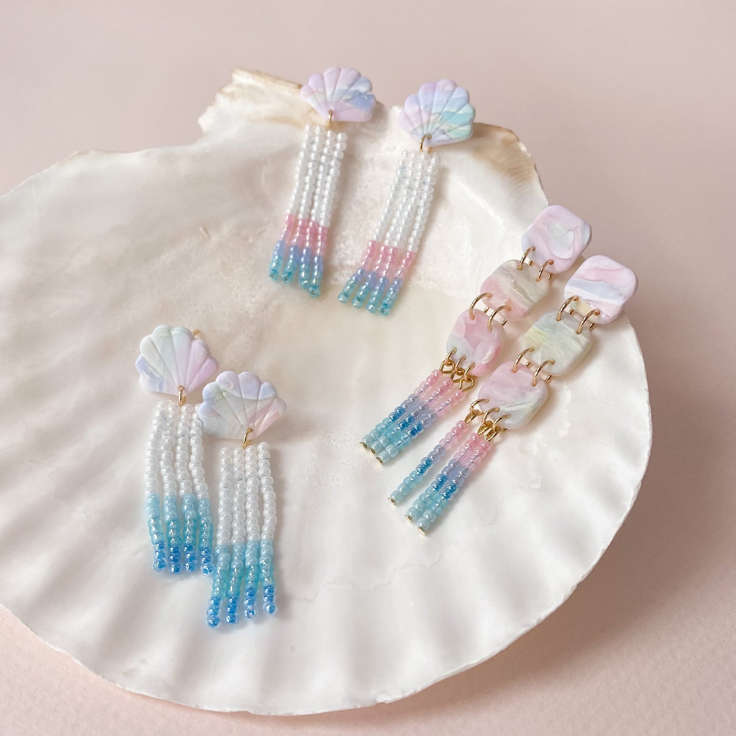 Mariner Handwoven Beaded Fringe Earrings