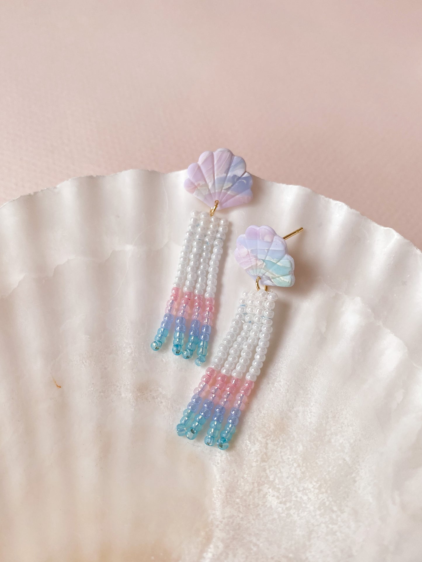 Mariner Handwoven Beaded Fringe Earrings