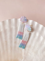 Load image into Gallery viewer, Mariner Handwoven Beaded Fringe Earrings
